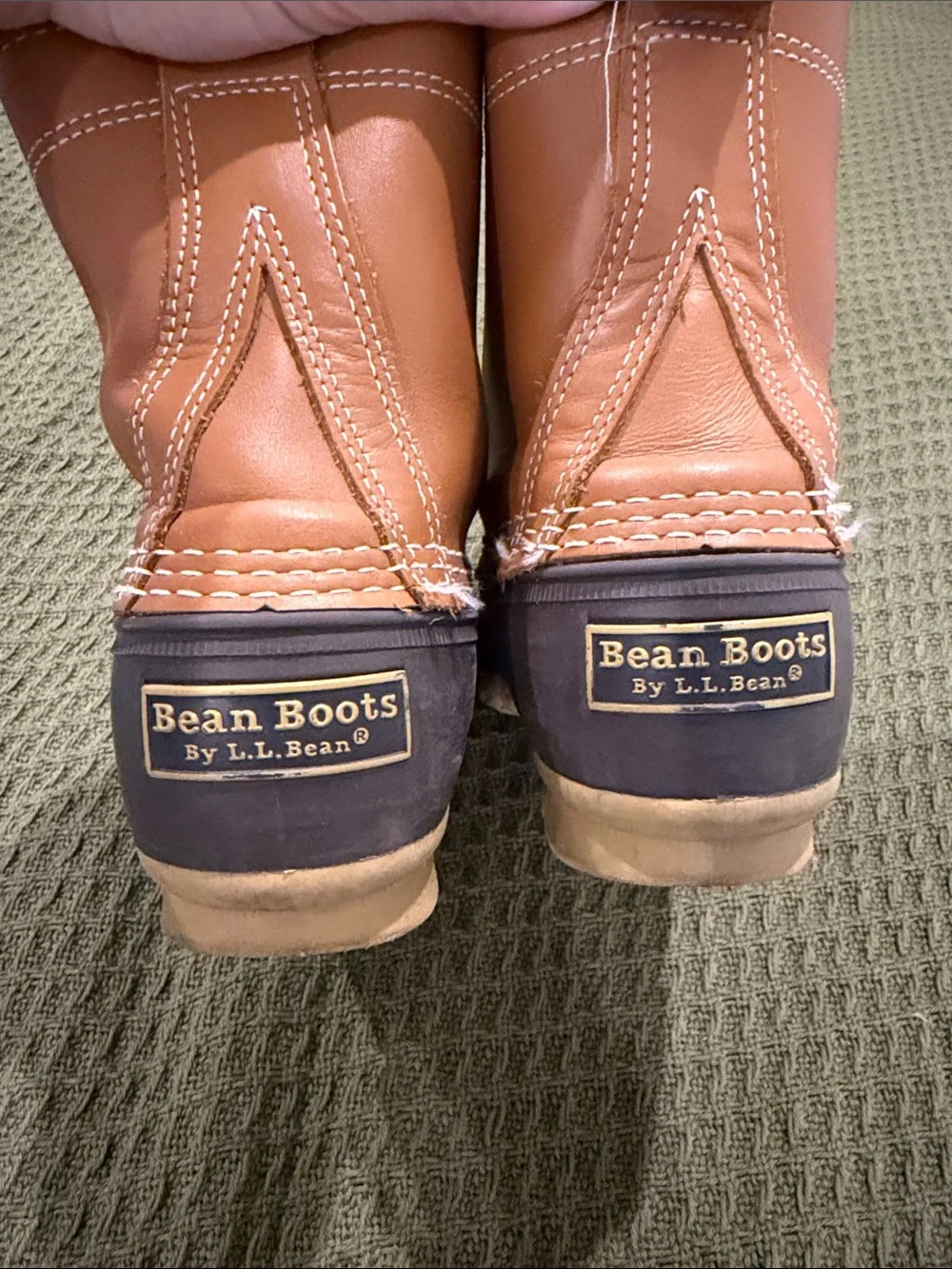 LL Bean Brown Leather & Dark Brown Rubber Duck Boots